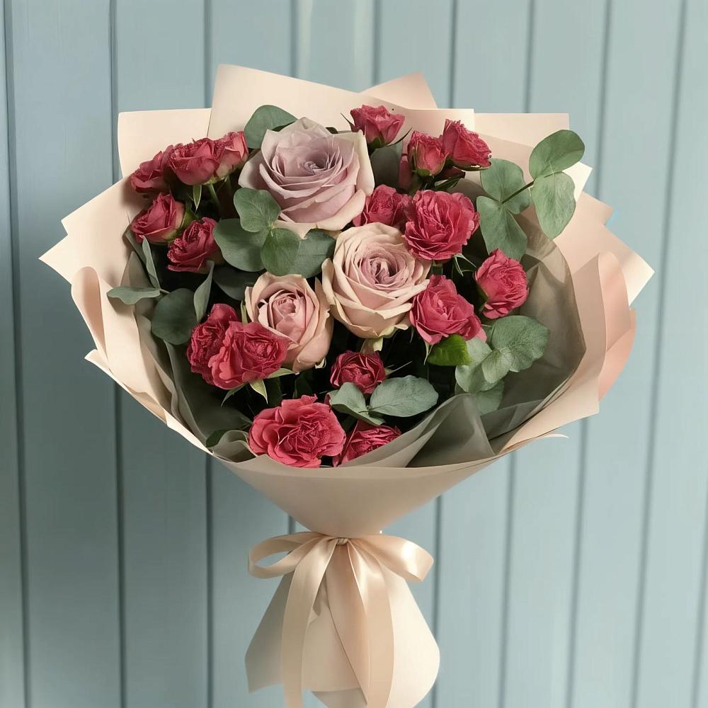 Букет цветов из: Гвоздики и Розы в Высокая Гора Татарстан