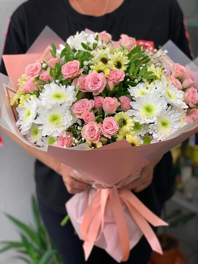 Букет цветов из: Розы и Хризантемы в Высокая Гора Татарстан