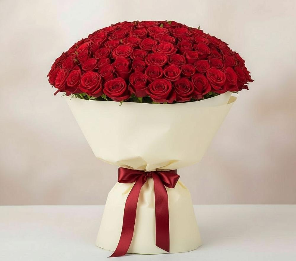 Букет 101 Красная роза Милано в Высокая Гора Татарстан