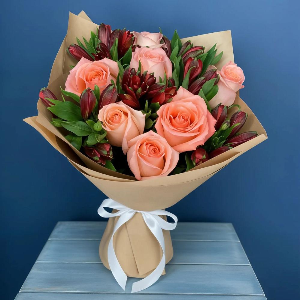 Букет цветов из: Розы и Альстромерии в Высокая Гора Татарстан