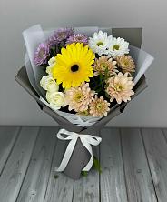 Букет цветов из:  Розы, Герберы и Хризантемы в Высокая Гора Татарстан