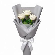 Букет 3 белые розы в Высокая Гора Татарстан