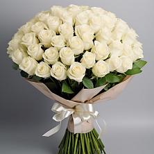 Букет 101 беля роза Белоснежка в Высокая Гора Татарстан