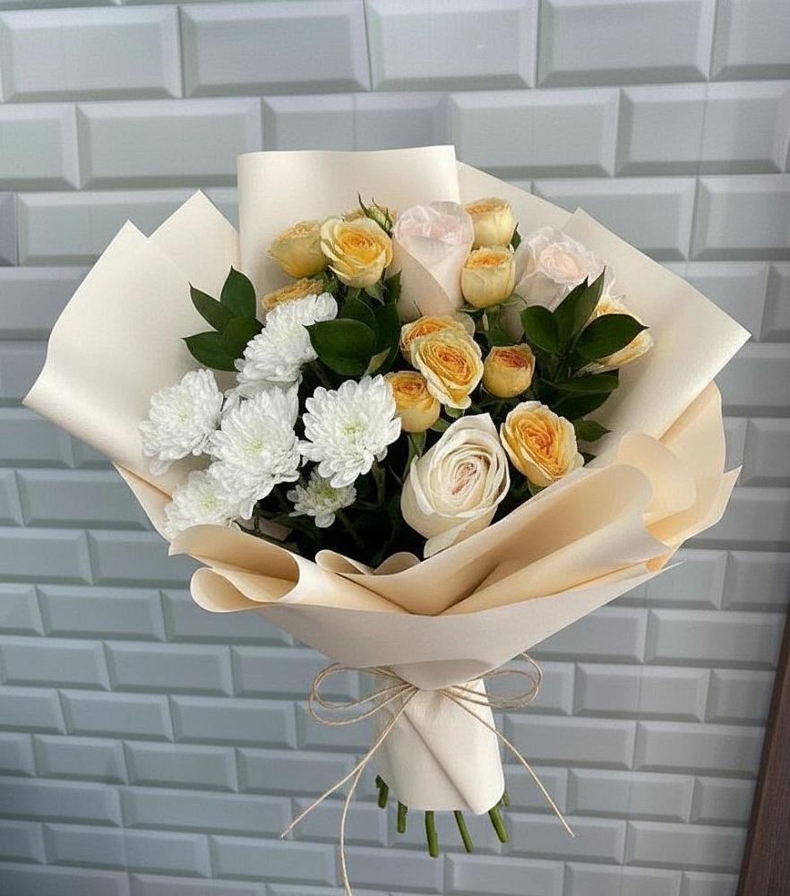 Букет цветов из: Розы и Хризантемы в Высокая Гора Татарстан