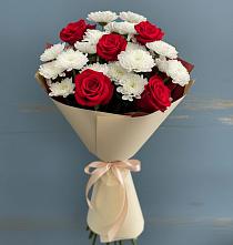 Букет цветов из:  Розы и Хризантемы в Высокая Гора Татарстан