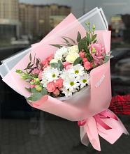 Букет цветов из:  Розы, Лизиантусы и Хризантемы #REPLACE_PRED# Высокая Гора Татарстан