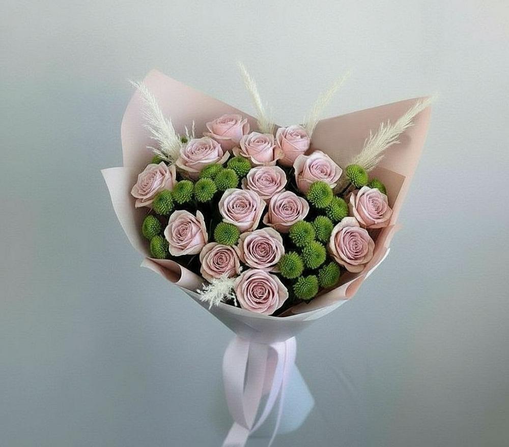 Букет цветов из: Розы и Хризантемы в Высокая Гора Татарстан