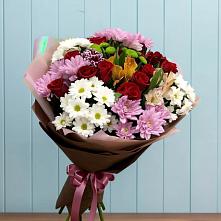 Букет цветов из:  Розы, Хризантемы и Альстромерии #REPLACE_PRED# Высокая Гора Татарстан