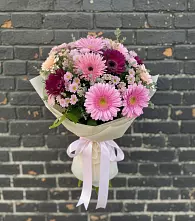 Букет цветов из:  Герберы и Хризантемы в Высокая Гора Татарстан