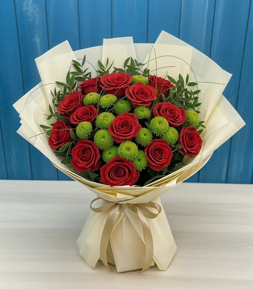 Букет цветов из: Розы и Хризантемы в Высокая Гора Татарстан