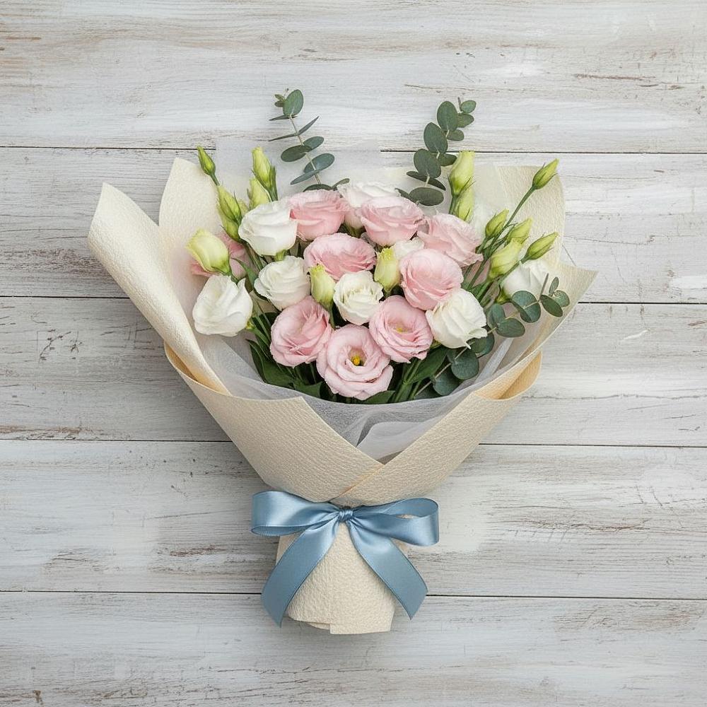 Букет цветов из: Лизиантусы в Высокая Гора Татарстан